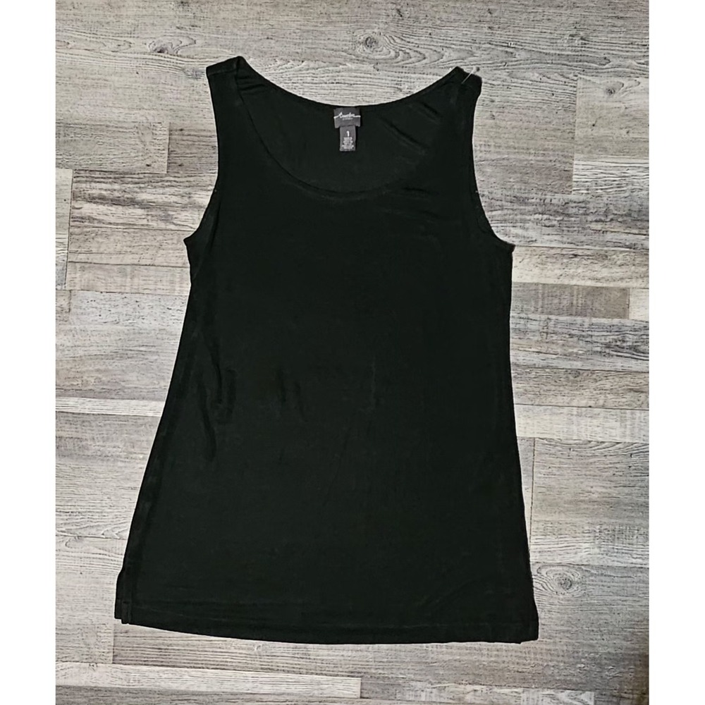💛🩷Chicos Travelers Sleeveless Wrinkle Resistant Tank Top Size 1 Black💜💛